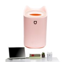Humidificateur portable, diffuseur de brume de voyage, fonction lumineuse colorée, embouts, 3 réglages de vapeur, conception silencieuse de 3 l, (25,1 x 15,1 x 15,1 cm), alimentation USB