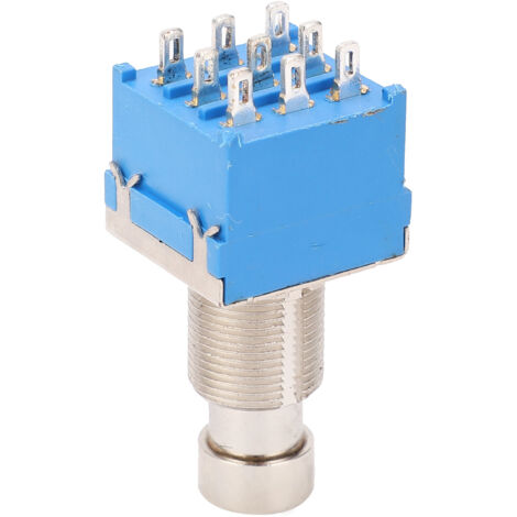 Boîtier de Commande 9 Pins pour Pédale d'Effet Guitare, Boîtier de Pédalier Métallique Durable avec Connecteurs, Accessoire Audio Professionnel Bleu