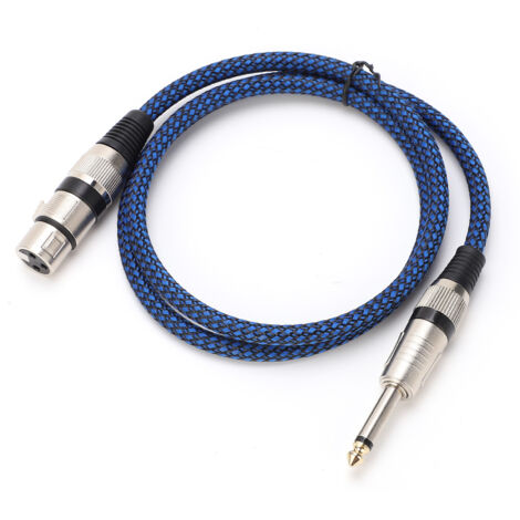 Câble Microphone 6.35 XLR vers 6.5 TS Femelle pour Guitare Table de Mixage 1m Câble Audio Haute Qualité (1/5)