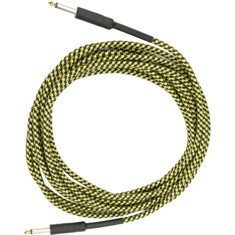 Câble d'extension audio 6 mètres pour guitare avec connecteur nickelé blindé (jaune) (1/5)