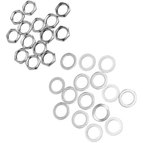 Kit de Rondelles Filetées G3/8 pour Connecteurs Jack Guitare/Basse, Inox Argenté (1/5)
