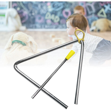 Triangle Musical en Acier pour Enfants - Instrument d'Éveil Sonore - 6 Pouces - Jeu Éducatif et Ludique (1/5)