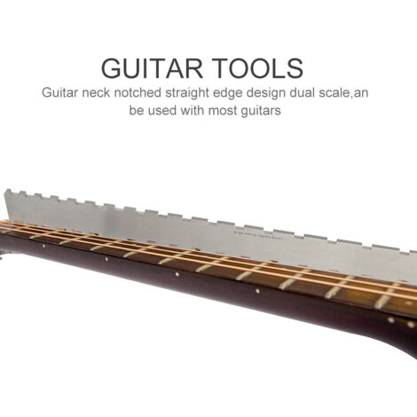 Règle de nivellement pour manche de guitare électrique, outil de réglage des frettes en métal argenté (1/5)