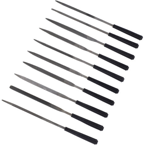 Kit de 10 limes guitare, outils de lutherie pour ponçage manches et réparation frettes, fichiers métalliques pour luthier.