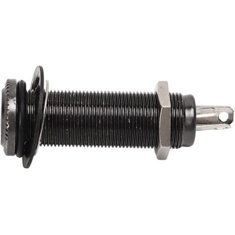 Bouchon de prise jack fileté en laiton pour guitare électrique et basse, capuchon de protection noir (1/5)