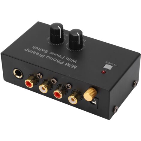Préamplificateur Phono avec Contrôle de Volume, Entrée/Sortie RCA pour Platine Vinyle, Alimentation 100-240VAC (1/5)