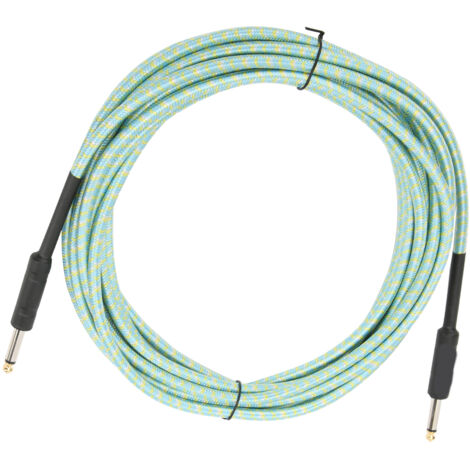 Câble d'extension audio blindé pour guitare avec connecteur nickelé 6 mètres (vert) (1/5)