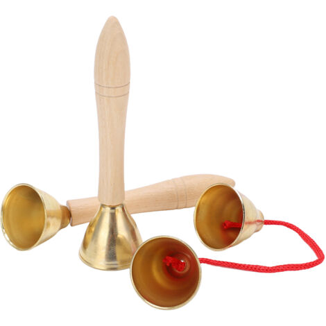 Cloche de Service en Aluminium avec Manche en Bois - Son Clair et Résonnant pour Présentation de Plats (1/5)