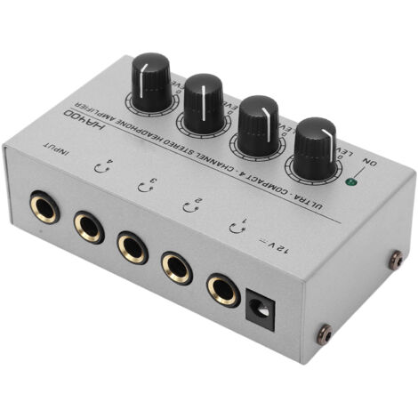 Amplificateur Audio 4 Voies pour Casque avec Alimentation Secteur 100‑240VAC (1/5)