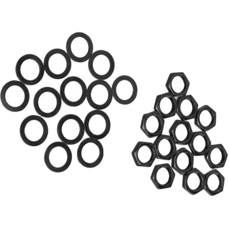 Kit de Fixations Noirs M9 pour Connecteurs de Guitare Électrique et Basse - Rondelles et Écrous Filetés (1/5)