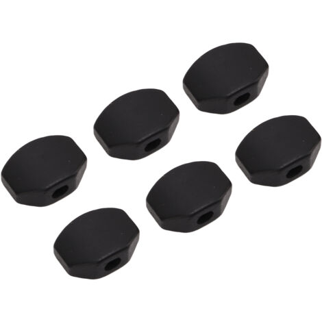 6 Boutons de Réglage pour Guitare Électrique en Ébène et Métal - Lot de 6 Boutons Carrés (1/5)