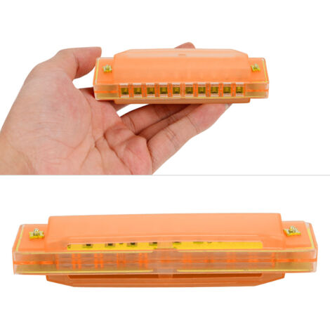 Harmonica pour Enfants en Plastique - 10 Trous, 20 Tons, Cadeau Musical Éducatif (Couleur Orange) (1/4)