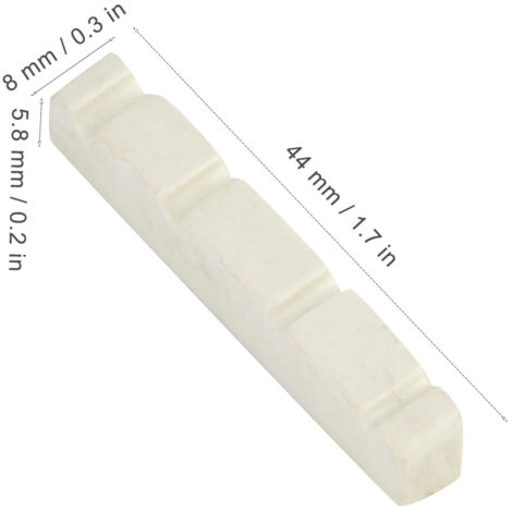 2 Pièces Sillet de Guitare Basse 4 Cordes en Plastique de Haute Qualité pour Remplacement (44x5.8x8mm)