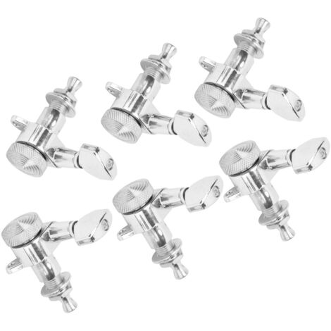 6 pièces mécaniques de guitare électrique argentées, 3 pour gauchers et 3 pour droitiers, clés de réglage de cordes verrouillables (1/5)