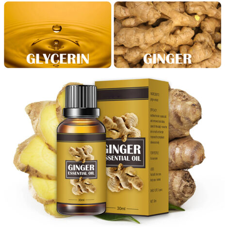 Huile Amincissante au Gingembre, Drainante et Relaxante pour Massage Corporel (1/3)