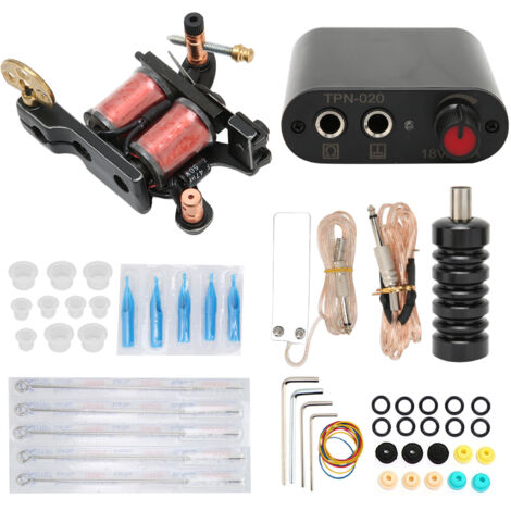 Machine de Tatouage Professionnelle avec Alimentation, Aiguilles Jetables, Encres et Pigments, 90‑265V, Prise UE (1/5)