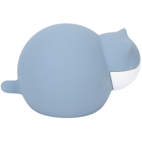 Bouillotte Silicone Chat Mini, Chauffant Portable pour Étudiants, Remplissage Facile, Bleu (1/5)