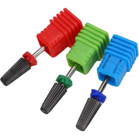 3 pièces Fraises en Carbure de Tungstène pour Ongles - Têtes de Meulage Rotatives Bidirectionnelles pour Gel et Vernis (1/5)