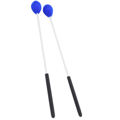 2 Baguettes de Batterie avec Embouts en Laine Bleue et Manche en Fibre de Verre pour une Sensation Précise WA09 (1/5)