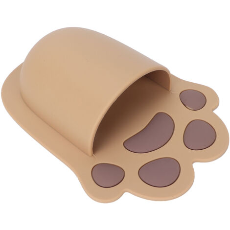 Support mural en silicone pour brosse à dents, rangement de salle de bain mural, organisateur marron (1/5)