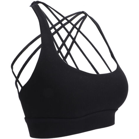 Brassière de sport femme - Soutien-gorge de yoga croisé pour fitness, running et entraînement