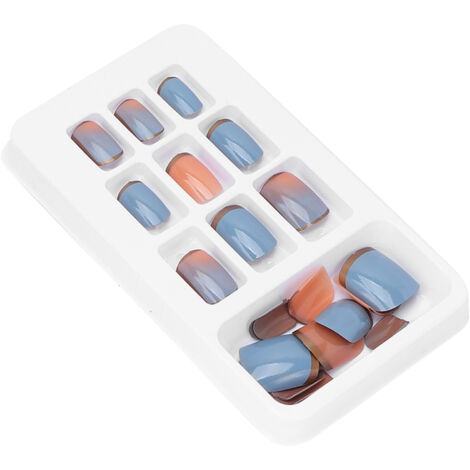 Faux ongles longs en gel 24 onglets forme ballerine avec motifs élégants pour manucure à domicile (1/5)