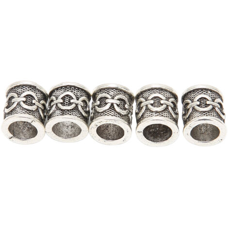 Perles de barbe en métal pour dreadlocks, décoration capillaire, tube à tresser, bijoux DIY pour collier (1/5)
