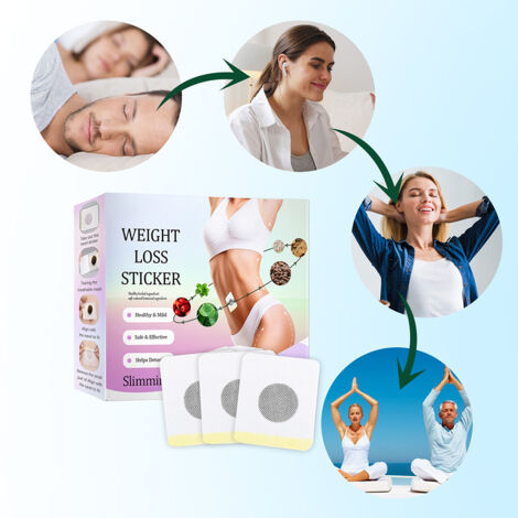 30 Patchs Ventre Plat Détox, Autocollants Amincissants pour Nombril, Adhésifs Minceur Abdomen (1/5)