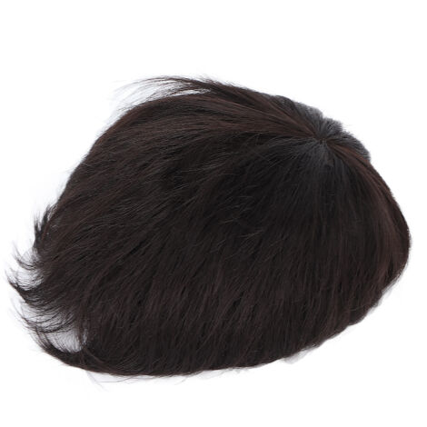 Perruque homme courte - Postiche cheveux naturels noirs pour calvitie et perte capillaire masculine (1/5)