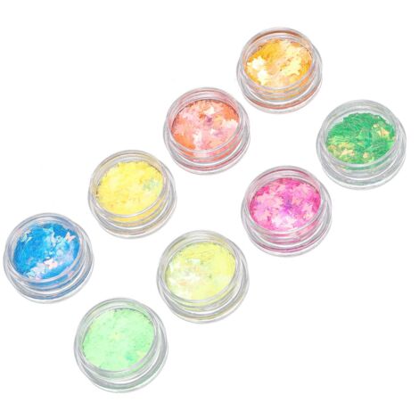 Poudre à Paillettes Étincelante pour Ongles DIY - 8 Boîtes Déco Manucure Brillante (1/5)