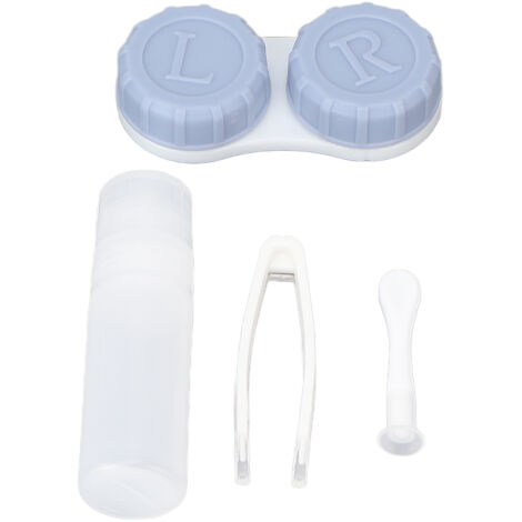 Étui de voyage pour lentilles de contact avec solution nettoyante, bleu - unisexe (1/5)