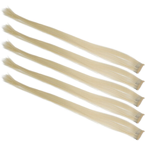 Extensions cheveux 55cm clips colorés 5 pièces mèches postiches fête déguisement beige vif (1/5)