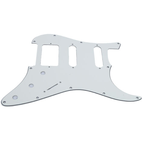 Protecteur de Guitare Électrique Miroir Blanc 11 Trous pour Stratocaster et Les Paul (1/5)