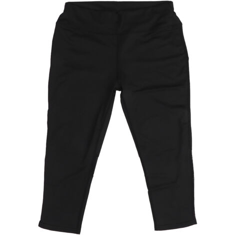 Leggings de Yoga Grande Taille Femme - Fitness Running avec Soutien Abdominal - Noir (1/5)