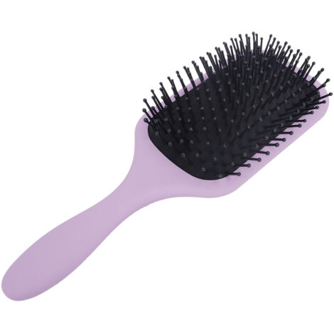 Brosse démêlante à picots souples avec coussin d'air - Idéale pour cheveux bouclés et lisses - Massage du cuir chevelu - Violet (1/5)