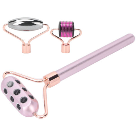 Rouleau de Massage Germanium Anti-Rides - Rouleau à Micro-aiguilles Raffermissant Visage Rose (1/5)