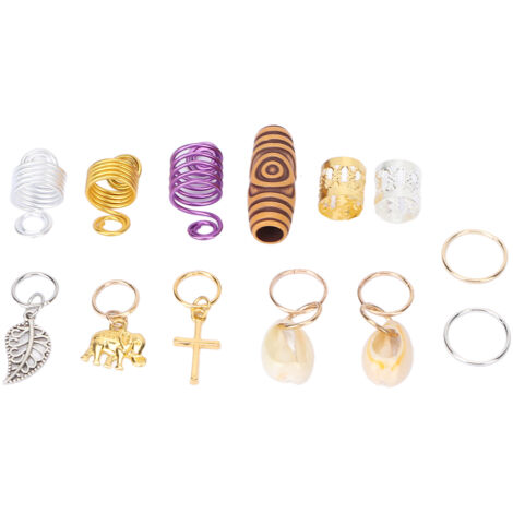 120 anneaux métalliques pour dreadlocks, tubes à barbe et extensions capillaires, décorations de tresses (1/5)
