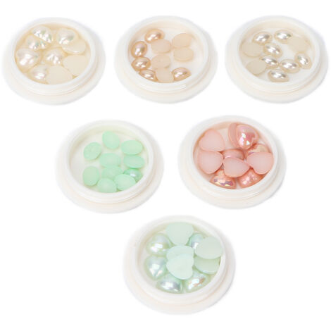 6 décorations à ongles scintillantes avec support plat, motifs et couleurs variés pour nail art créatif (1/5)