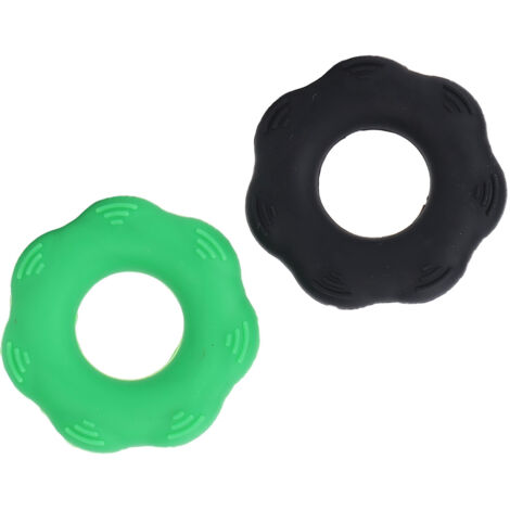 2 Pièces Poignée de Force en Silicone Élastique 50lb pour Hommes et Femmes, Renforceur de Prise et de Doigts (Vert Foncé + Noir) (1/5)