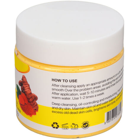 Masque Purifiant à l'Argile de Curcuma 120g - Anti Points Noirs, Régulation du Sébum et Peau Nette (1/5)