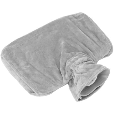 Sac d'eau chaude extra grande capacité avec housse en peluche amovible - Couleur gris (1/5)