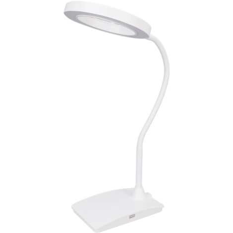 Lampe de bureau LED flexible avec gradation continue, 3 modes de couleur, protection des yeux, USB pour étude et manucure, blanc