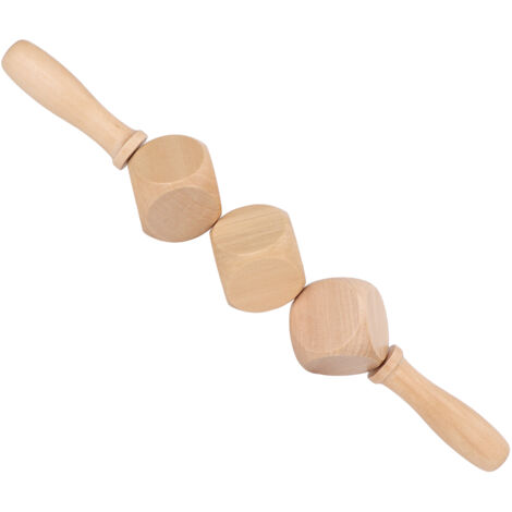 Rouleau de Massage en Bois pour Jambes et Dos - Bâton de Thérapie par Acupression pour Détente Musculaire (1/5)