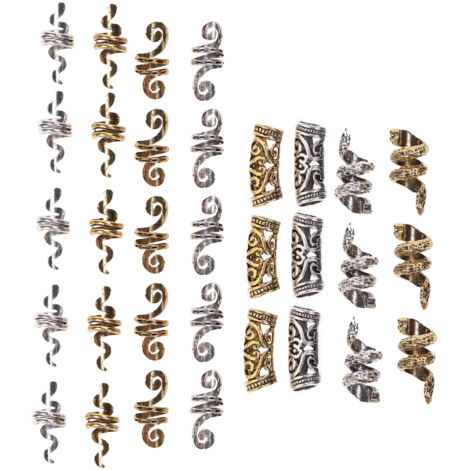 Perles de barbe viking à tresser soi-même, parfaites pour costumes historiques et événements médiévaux. (1/5)