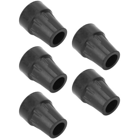 Embouts de béquille renforcés 22mm noir, 5 pièces pour canne épaisse, rechange haute résistance (1/5)