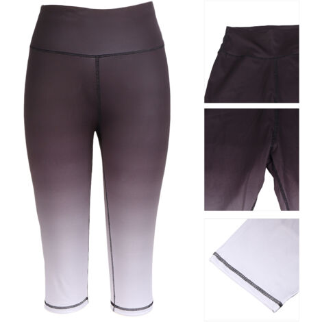 Pantalon de Yoga Femme Taille Haute Noir Dégradé Effet Galbant (1/5)