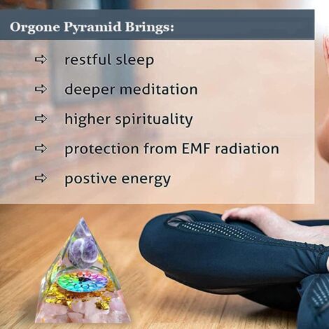 Pyramide en Cristal d'Améthyste et Péridot pour Décoration Feng Shui et Méditation (1/5)