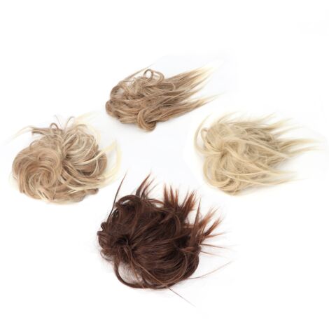 Chignon synthétique multicolore pour femmes et filles - Lot de 4 pièces élégant et désordonné (1/5)