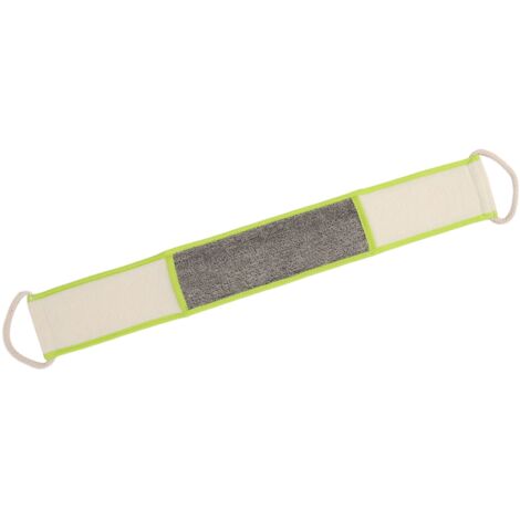2PCS Gant Exfoliant Douche pour le Dos, Double Face en Microfibre, Élimination des Cellules Mortes, Nettoyage Corporel Profond, Bordure Verte (1/5)