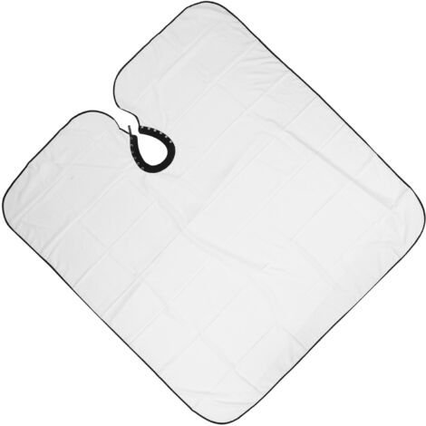 Tablier de coiffure professionnel imperméable et ajustable, pour salon de coiffure et barbier, tissu protecteur blanc. (1/5)